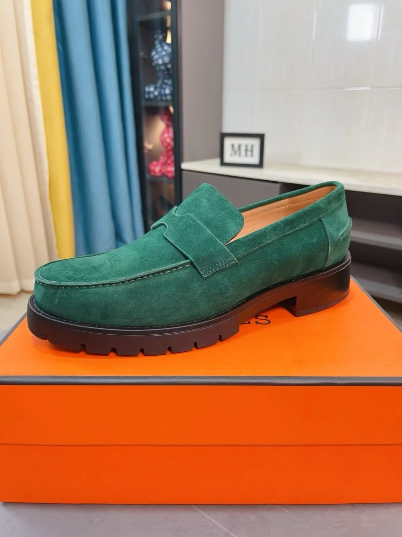 Men's shoes 💰458🌹🌹Niuli "HERMES" Hermès business leather shoes, original factory configuration, original imported frosted cowhide upper + luxury hardware logo + fully imported original customized cowhide lining, sole: rubber wear-resistant outsole, difficult craftsmanship, original factory follow-up goods, 🔍🔍high quality code number: 38-44 45 can be customized